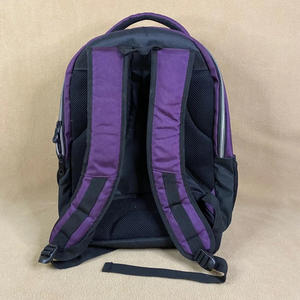 Travel Right Purple Backpack Laptop Bag Travel School Work‎ USB Port Pockets EUC